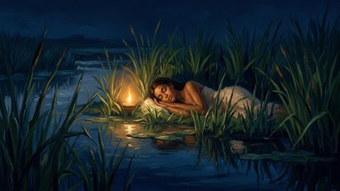 Isis in the marsh, Egyptian myths wallpaper