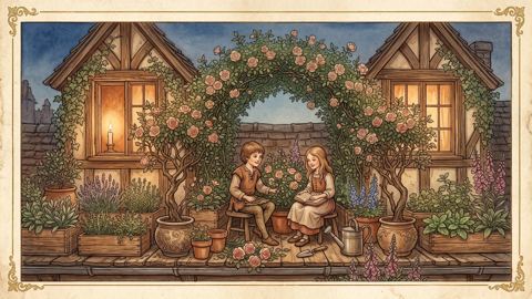 The cottage garden, Classic tales wallpaper