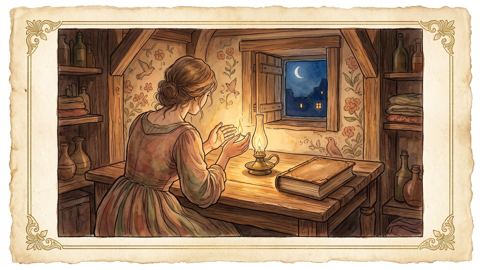 The lamp and the book, Classic tales wallpaper